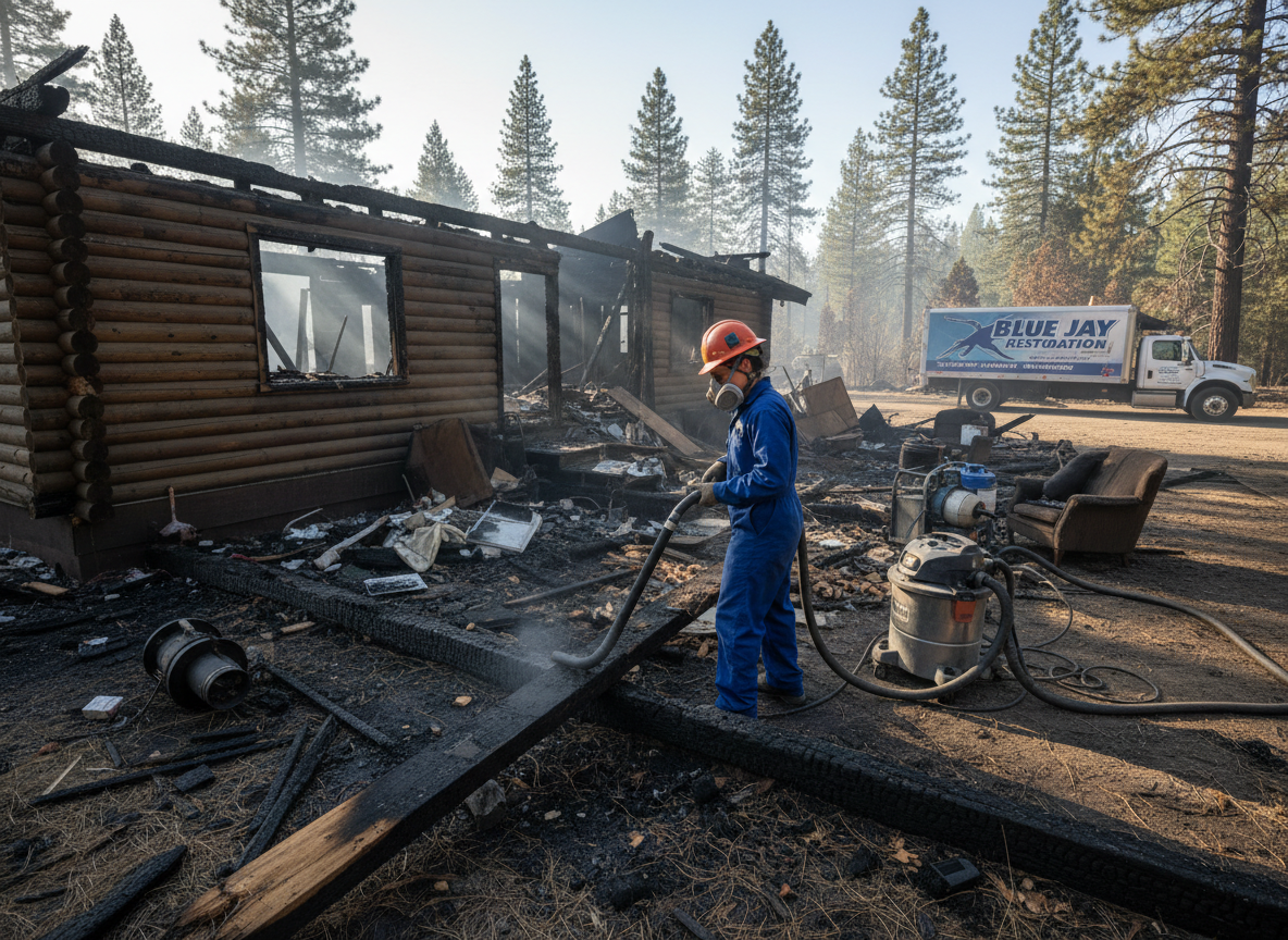 Emergency fire damage restoration in Blue Jay