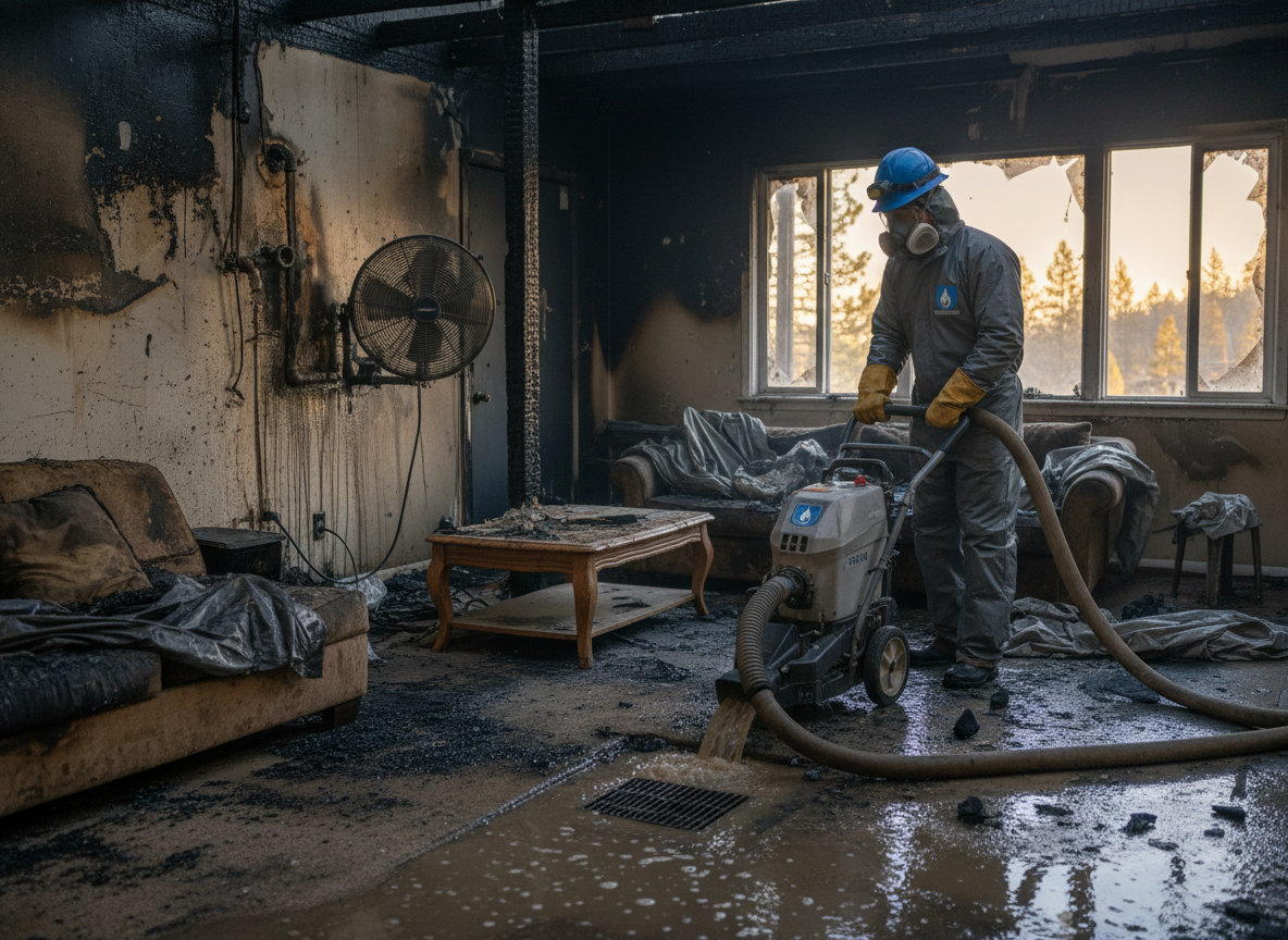 Fire and flood restoration in Blue Jay