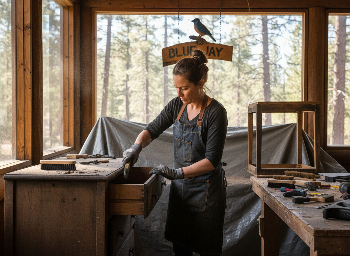 fire-damaged furniture restoration in Blue Jay